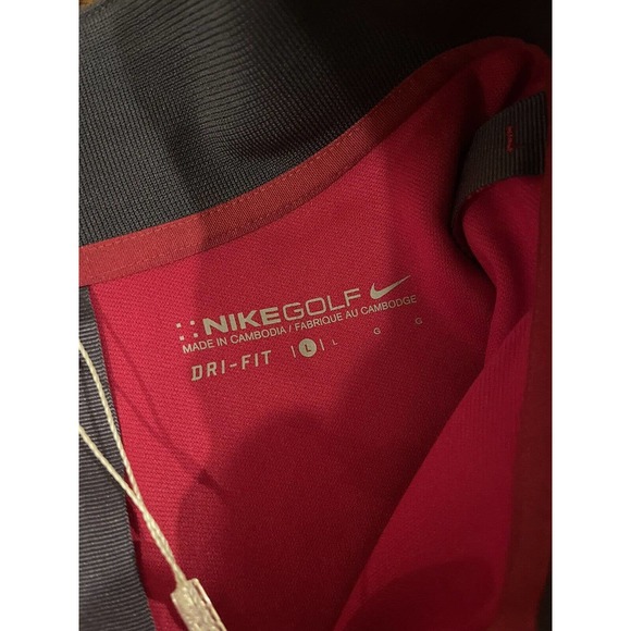 Men’s Nike Golf Pullover NWT Large Red Dri-fit 1/4 Zip Long Sleeve Heron Glen - Picture 8 of 11